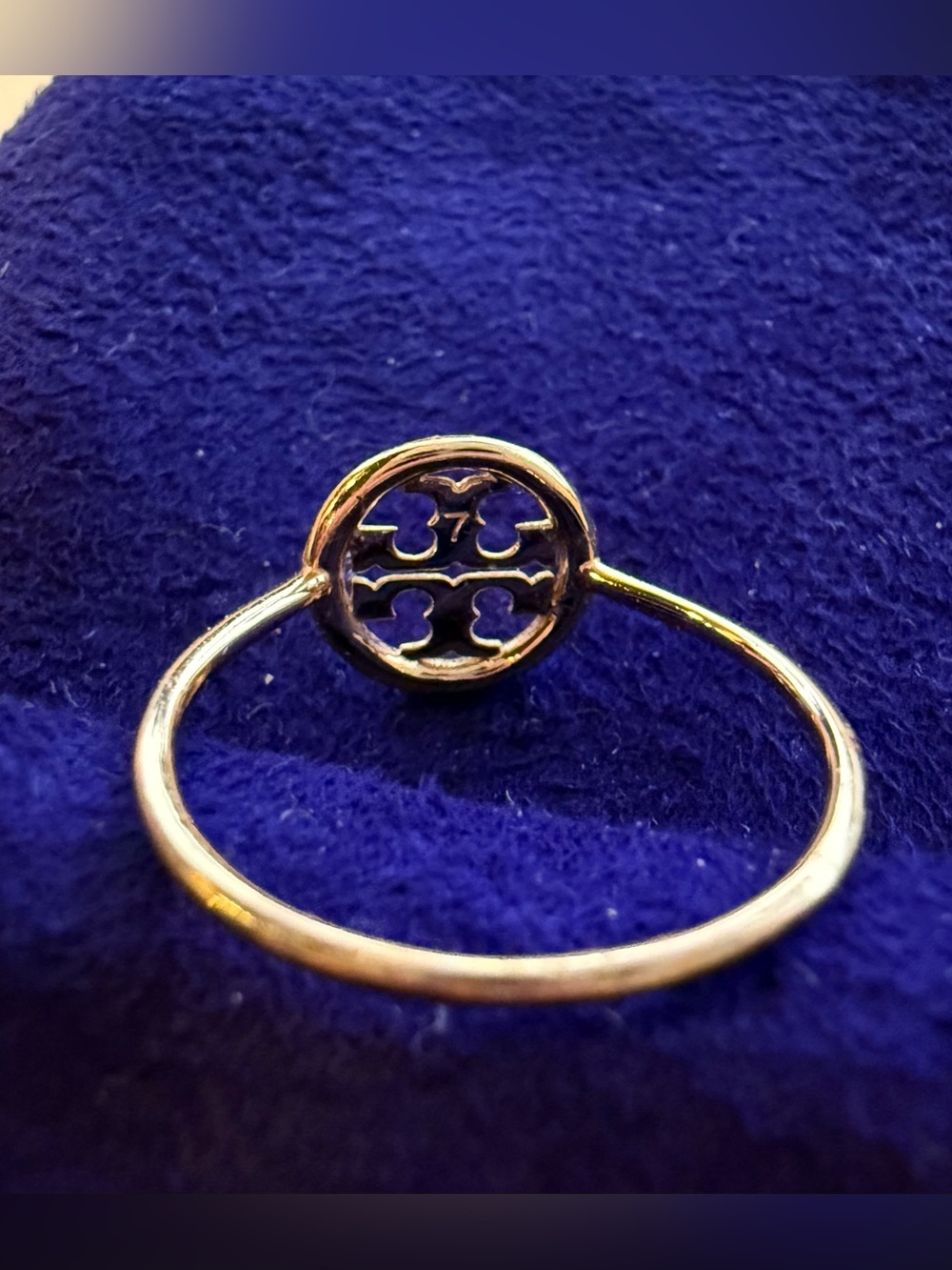 TORY BURCH Miller Delicate Ring in 18k Plated Gold Size 7 - Picture 10 of 10
